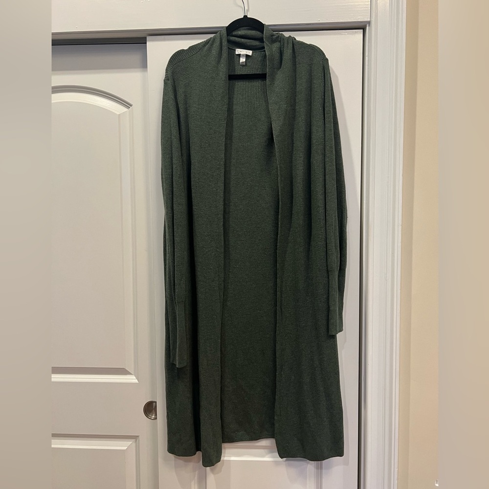 Long green sweater cardigan